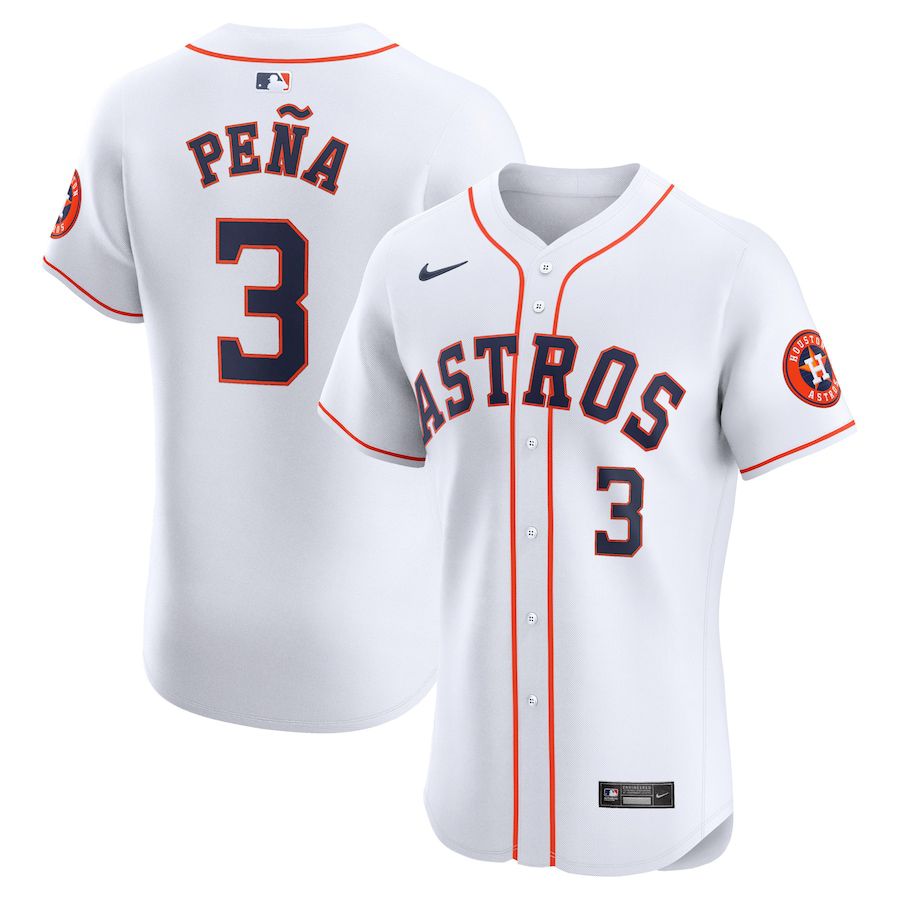 Men Houston Astros #3 Jeremy Pena Nike White Home Elite Player MLB Jersey